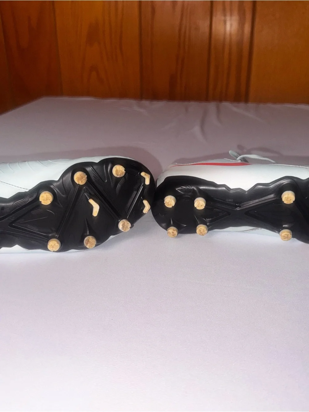 Nike Kids Light mint/White Soccer cleats with Black Swoosh